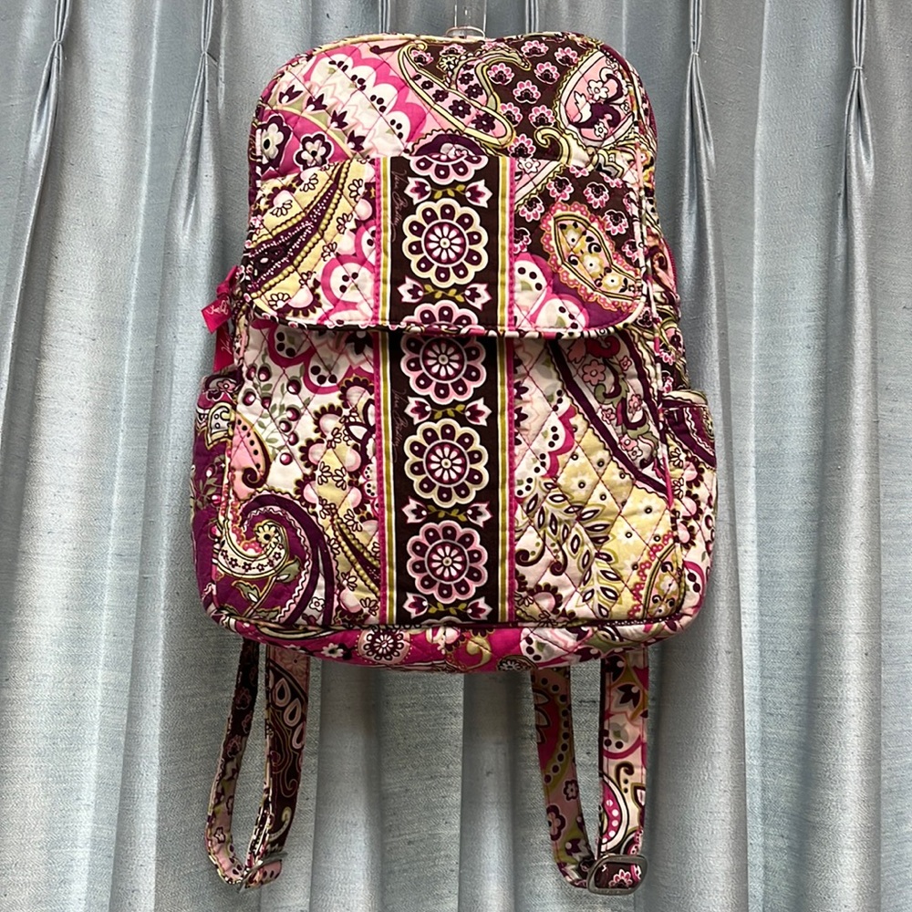 Vera Bradley Small Backpack Very Berry Paisley Pattern Retired Pink Purple